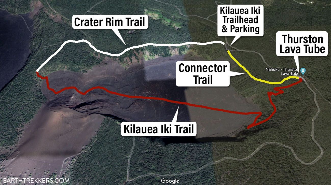 Kilauea Iki Crater Trail Map