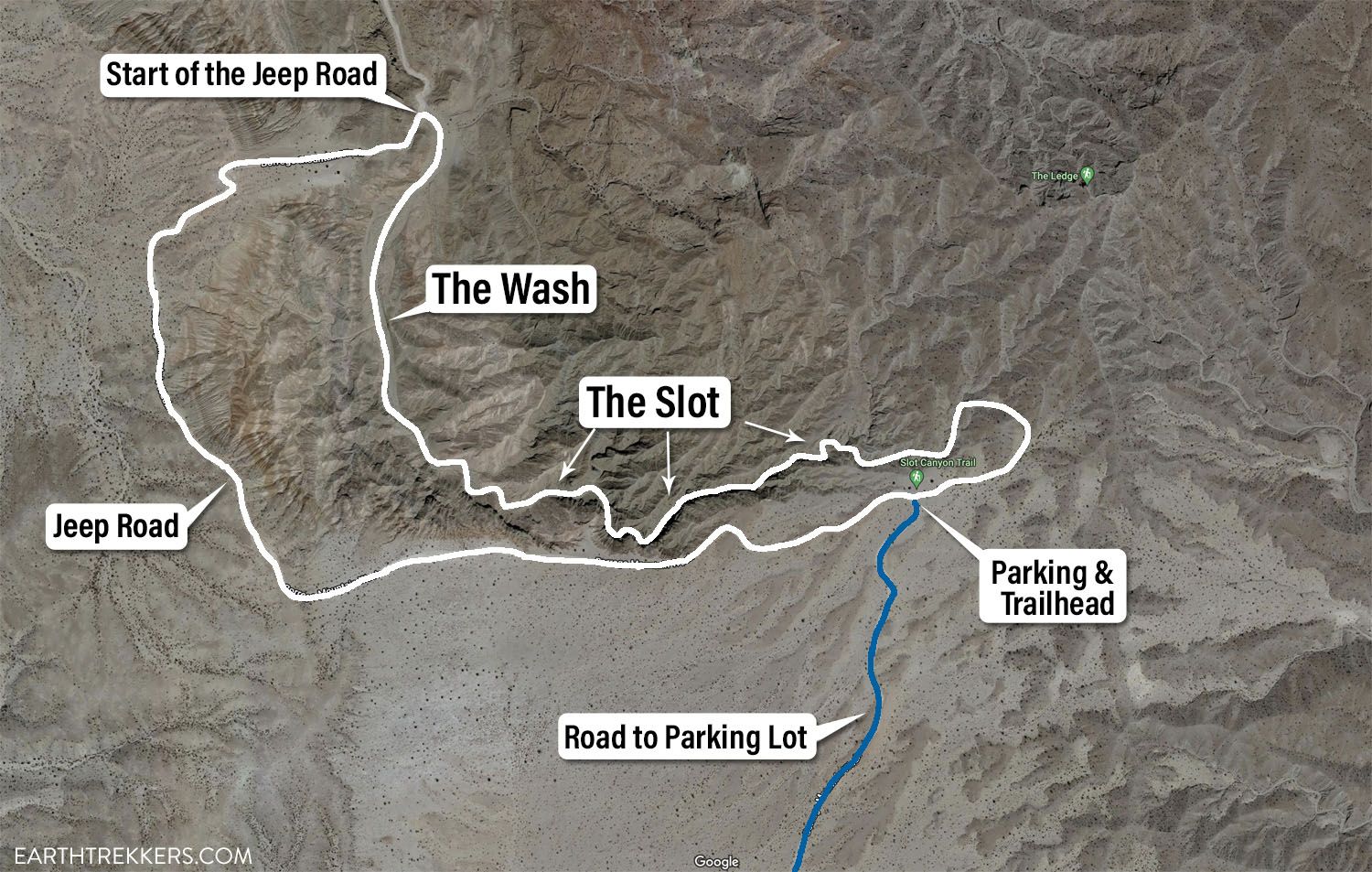 Anza Borrego Slot Canyon Map
