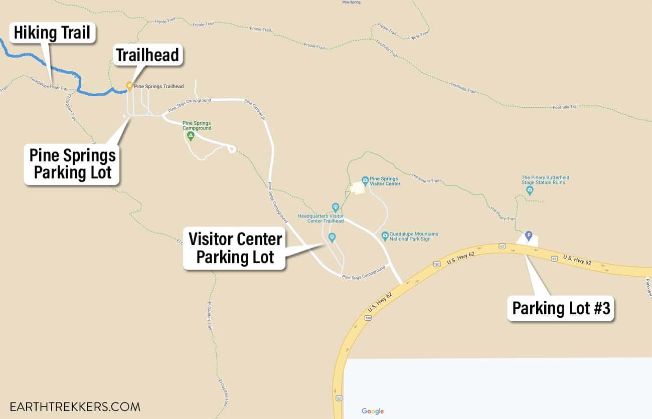 Devils Hall Trail Parking Map